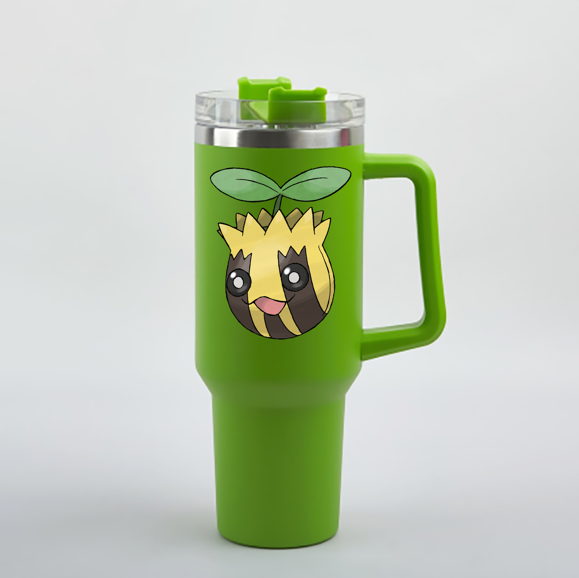 （画像用） ポケットモンスター Pokémon 1200mL車用タンブラー - クリスタルステッカー（プラスチックストロー付き）